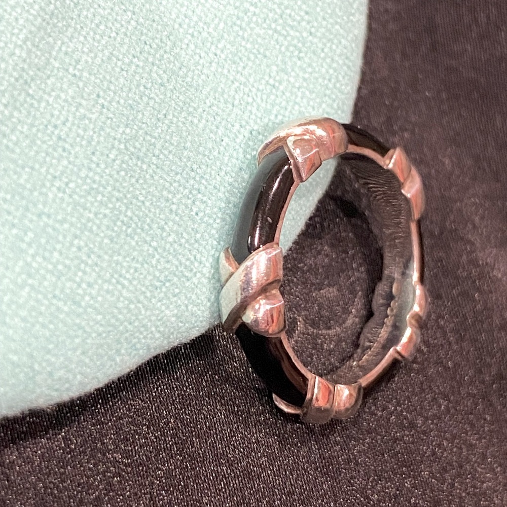 Tiffany & co. Black Enamel signature X ring